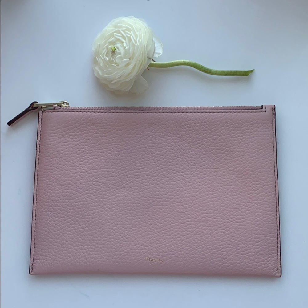 💕SALE💕Theory pink leather pouch/clutch